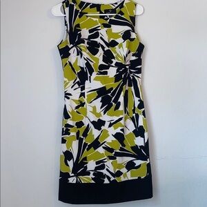 Ronni Nicole Black and Yellow Patterned Mini Dress